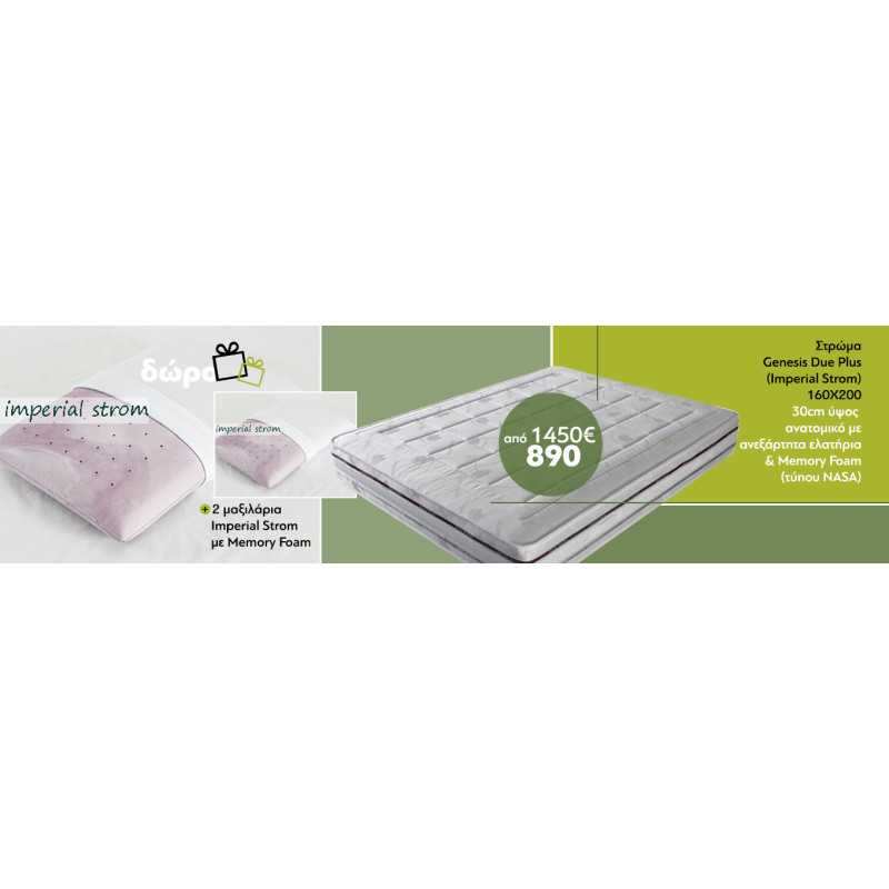 GENESIS DUE PLUS - ΔΩΡΟ 2 ΜΑΞΙΛΑΡΙΑ MEMORY FOAM